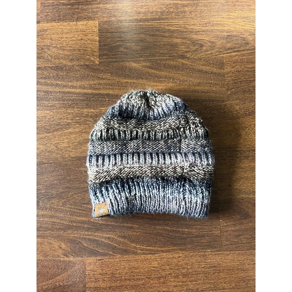 C.C Exclusive Knit Beanie Hat Gray Blue Brown Slouchy Soft Acrylic Winter Cap